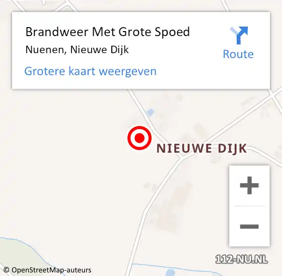 Locatie op kaart van de 112 melding: Brandweer Met Grote Spoed Naar Nuenen, Nieuwe Dijk op 1 juni 2024 11:25