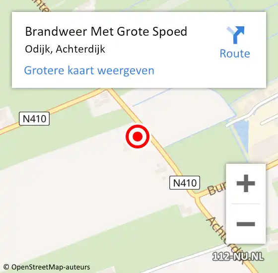 Locatie op kaart van de 112 melding: Brandweer Met Grote Spoed Naar Odijk, Achterdijk op 7 oktober 2014 22:42