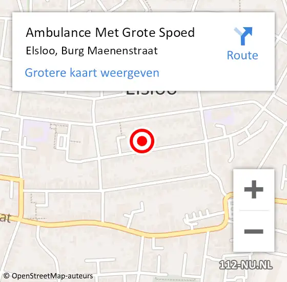 Locatie op kaart van de 112 melding: Ambulance Met Grote Spoed Naar Elsloo, Burg Maenenstraat op 7 oktober 2014 22:53