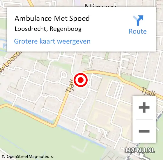 Locatie op kaart van de 112 melding: Ambulance Met Spoed Naar Loosdrecht, Regenboog op 7 oktober 2014 22:54