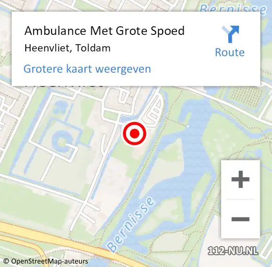 Locatie op kaart van de 112 melding: Ambulance Met Grote Spoed Naar Heenvliet, Toldam op 1 juni 2024 12:36