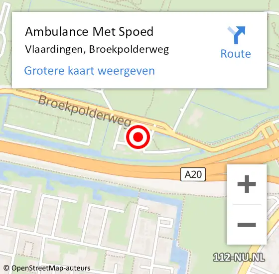 Locatie op kaart van de 112 melding: Ambulance Met Spoed Naar Vlaardingen, Broekpolderweg op 1 juni 2024 12:36