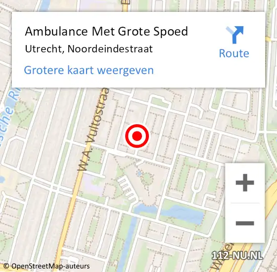 Locatie op kaart van de 112 melding: Ambulance Met Grote Spoed Naar Utrecht, Noordeindestraat op 7 oktober 2014 22:54