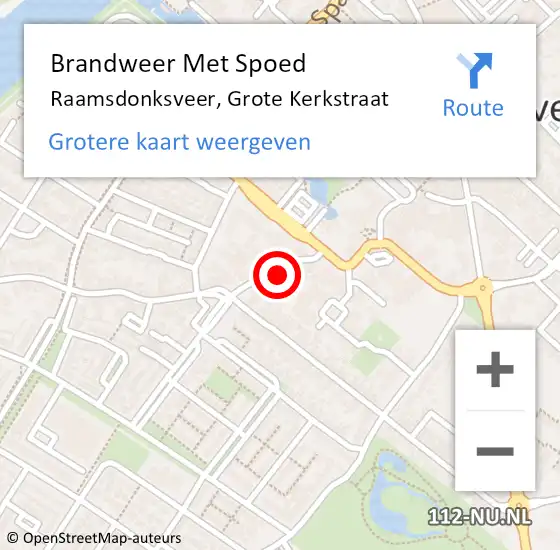 Locatie op kaart van de 112 melding: Brandweer Met Spoed Naar Raamsdonksveer, Grote Kerkstraat op 1 juni 2024 12:46