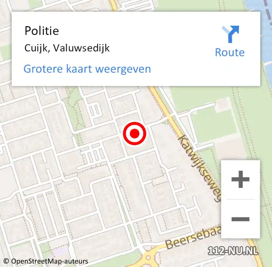 Locatie op kaart van de 112 melding: Politie Cuijk, Valuwsedijk op 1 juni 2024 12:52