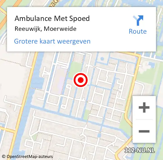 Locatie op kaart van de 112 melding: Ambulance Met Spoed Naar Reeuwijk, Moerweide op 1 juni 2024 13:10