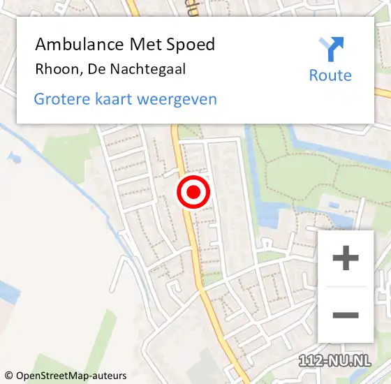 Locatie op kaart van de 112 melding: Ambulance Met Spoed Naar Rhoon, De Nachtegaal op 1 juni 2024 13:17