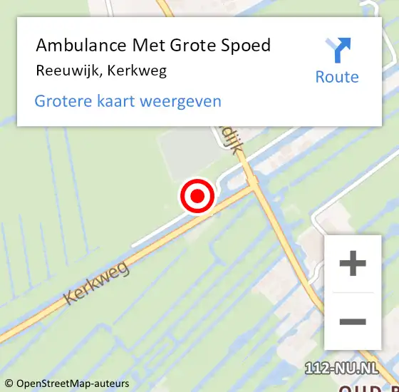 Locatie op kaart van de 112 melding: Ambulance Met Grote Spoed Naar Reeuwijk, Kerkweg op 7 oktober 2014 23:04