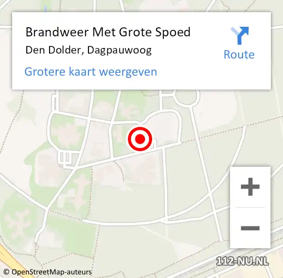 Locatie op kaart van de 112 melding: Brandweer Met Grote Spoed Naar Den Dolder, Dagpauwoog op 1 juni 2024 13:40