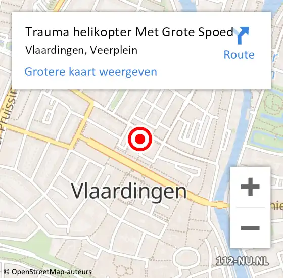 Locatie op kaart van de 112 melding: Trauma helikopter Met Grote Spoed Naar Vlaardingen, Veerplein op 1 juni 2024 14:07