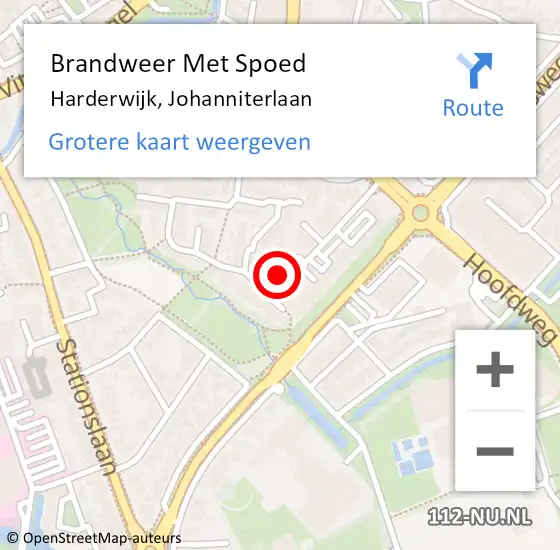 Locatie op kaart van de 112 melding: Brandweer Met Spoed Naar Harderwijk, Johanniterlaan op 1 juni 2024 14:36