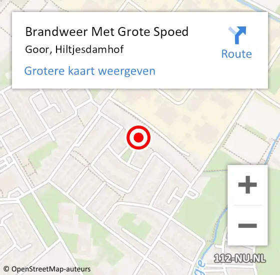 Locatie op kaart van de 112 melding: Brandweer Met Grote Spoed Naar Goor, Hiltjesdamhof op 1 juni 2024 14:43