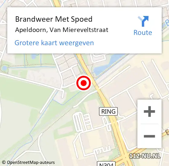 Locatie op kaart van de 112 melding: Brandweer Met Spoed Naar Apeldoorn, Van Miereveltstraat op 7 oktober 2014 23:18