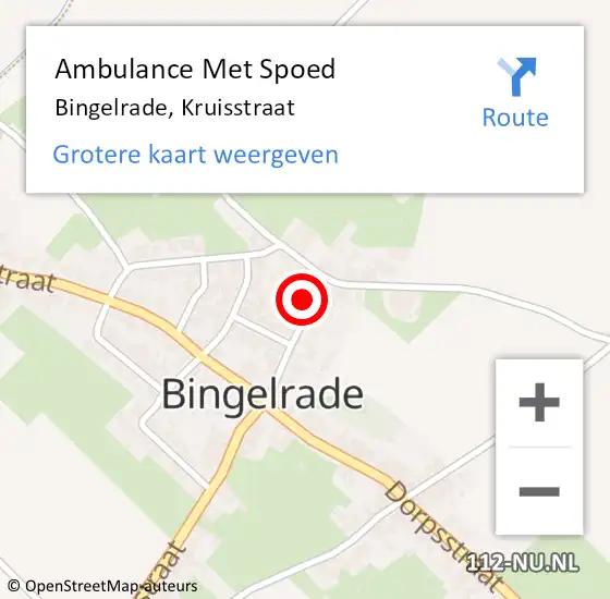 Locatie op kaart van de 112 melding: Ambulance Met Spoed Naar Bingelrade, Kruisstraat op 7 oktober 2014 23:25