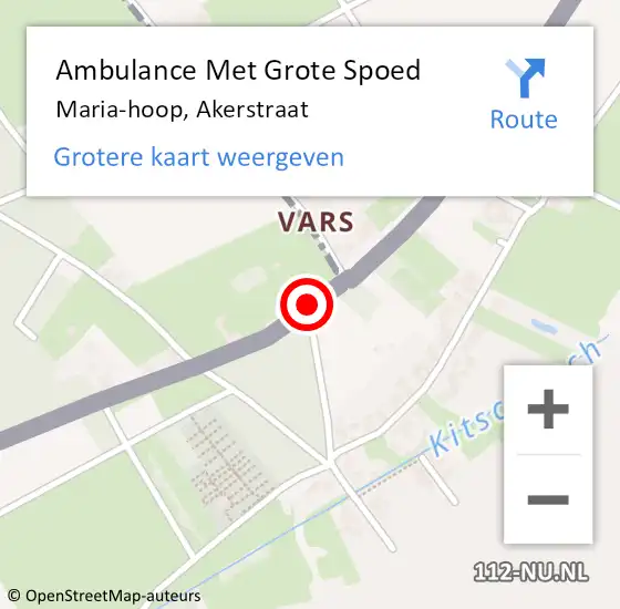 Locatie op kaart van de 112 melding: Ambulance Met Grote Spoed Naar Maria-hoop, Akerstraat op 1 juni 2024 15:12