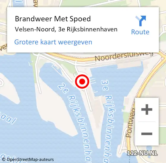 Locatie op kaart van de 112 melding: Brandweer Met Spoed Naar Velsen-Noord, 3e Rijksbinnenhaven op 16 oktober 2013 23:05