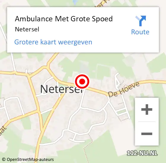 Locatie op kaart van de 112 melding: Ambulance Met Grote Spoed Naar Netersel op 1 juni 2024 15:40