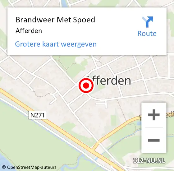 Locatie op kaart van de 112 melding: Brandweer Met Spoed Naar Afferden op 1 juni 2024 15:44