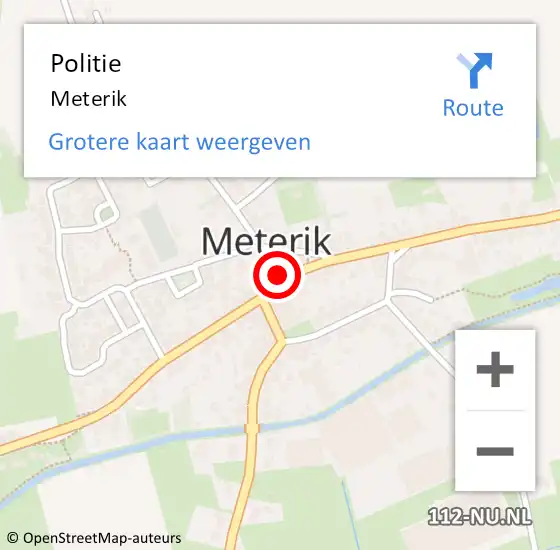 Locatie op kaart van de 112 melding: Politie Meterik op 1 juni 2024 15:51