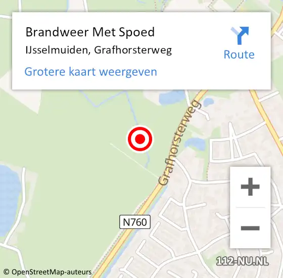 Locatie op kaart van de 112 melding: Brandweer Met Spoed Naar IJsselmuiden, Grafhorsterweg op 1 juni 2024 16:28