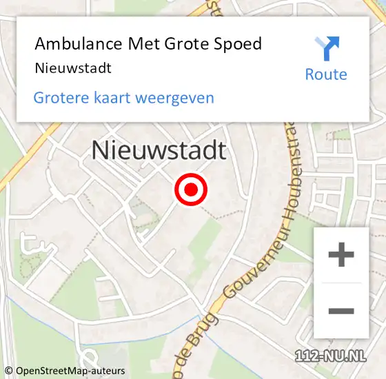 Locatie op kaart van de 112 melding: Ambulance Met Grote Spoed Naar Nieuwstadt op 7 oktober 2014 23:46