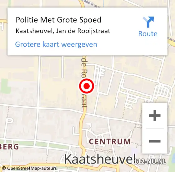 Locatie op kaart van de 112 melding: Politie Met Grote Spoed Naar Kaatsheuvel, Jan de Rooijstraat op 1 juni 2024 16:39