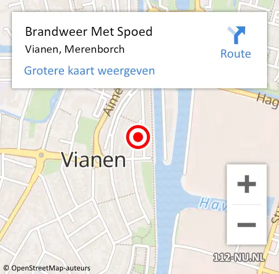 Locatie op kaart van de 112 melding: Brandweer Met Spoed Naar Vianen, Merenborch op 1 juni 2024 16:57