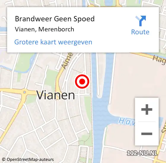 Locatie op kaart van de 112 melding: Brandweer Geen Spoed Naar Vianen, Merenborch op 1 juni 2024 16:59