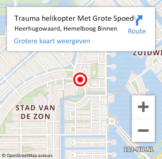 Locatie op kaart van de 112 melding: Trauma helikopter Met Grote Spoed Naar Heerhugowaard, Hemelboog Binnen op 1 juni 2024 17:40