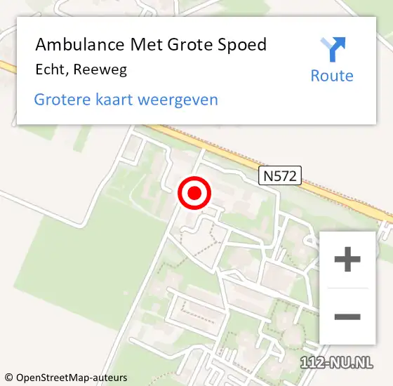 Locatie op kaart van de 112 melding: Ambulance Met Grote Spoed Naar Echt, Reeweg op 1 juni 2024 18:02