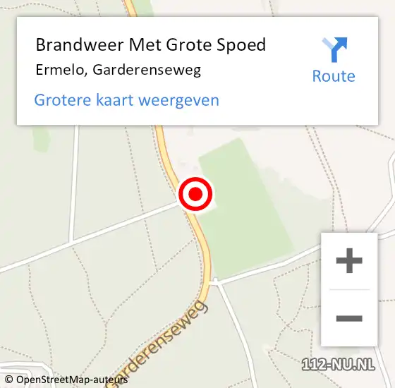 Locatie op kaart van de 112 melding: Brandweer Met Grote Spoed Naar Ermelo, Garderenseweg op 1 juni 2024 18:33