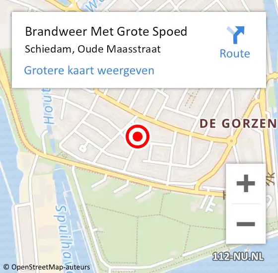 Locatie op kaart van de 112 melding: Brandweer Met Grote Spoed Naar Schiedam, Oude Maasstraat op 1 juni 2024 19:05