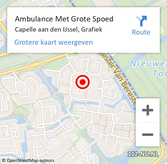 Locatie op kaart van de 112 melding: Ambulance Met Grote Spoed Naar Capelle aan den IJssel, Grafiek op 1 juni 2024 19:35