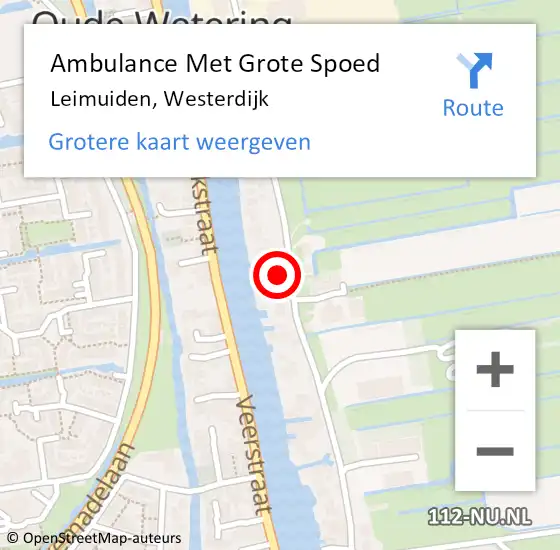 Locatie op kaart van de 112 melding: Ambulance Met Grote Spoed Naar Leimuiden, Westerdijk op 1 juni 2024 19:42