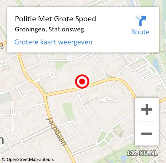 Locatie op kaart van de 112 melding: Politie Met Grote Spoed Naar Groningen, Stationsweg op 1 juni 2024 19:45