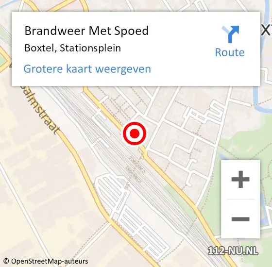 Locatie op kaart van de 112 melding: Brandweer Met Spoed Naar Boxtel, Stationsplein op 1 juni 2024 20:02