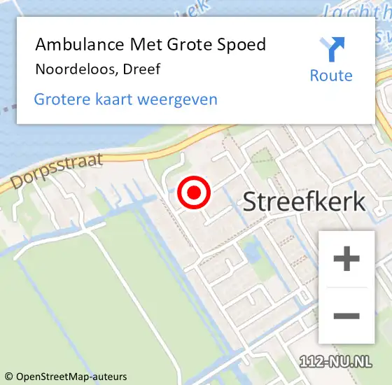 Locatie op kaart van de 112 melding: Ambulance Met Grote Spoed Naar Noordeloos, Dreef op 1 juni 2024 20:30