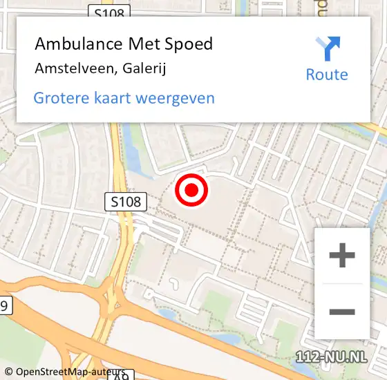 Locatie op kaart van de 112 melding: Ambulance Met Spoed Naar Amstelveen, Galerij op 1 juni 2024 20:53