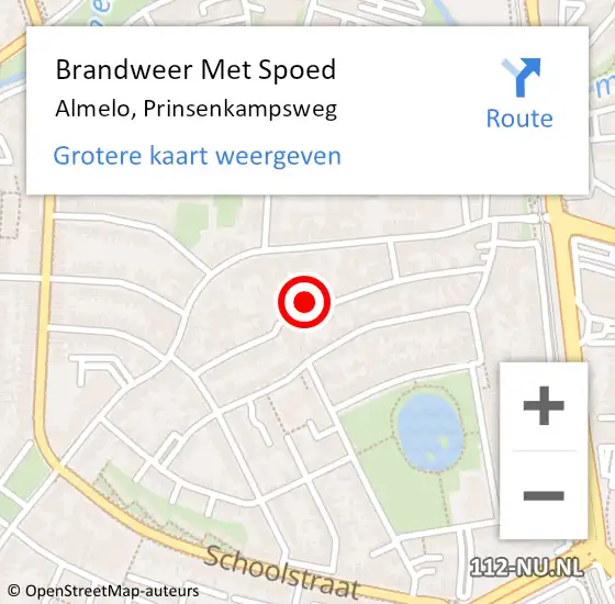 Locatie op kaart van de 112 melding: Brandweer Met Spoed Naar Almelo, Prinsenkampsweg op 1 juni 2024 21:37