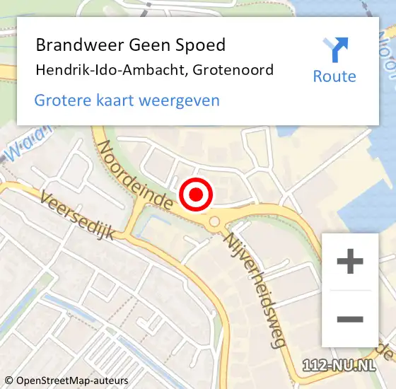 Locatie op kaart van de 112 melding: Brandweer Geen Spoed Naar Hendrik-Ido-Ambacht, Grotenoord op 1 juni 2024 21:38