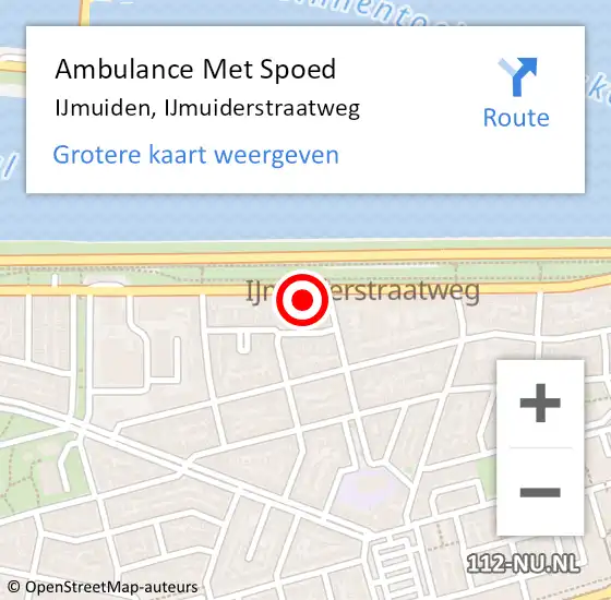 Locatie op kaart van de 112 melding: Ambulance Met Spoed Naar IJmuiden, IJmuiderstraatweg op 1 juni 2024 22:15