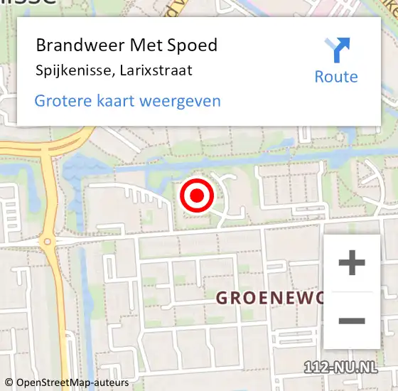 Locatie op kaart van de 112 melding: Brandweer Met Spoed Naar Spijkenisse, Larixstraat op 1 juni 2024 23:21