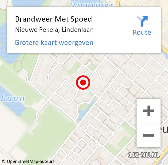 Locatie op kaart van de 112 melding: Brandweer Met Spoed Naar Nieuwe Pekela, Lindenlaan op 1 juni 2024 23:44