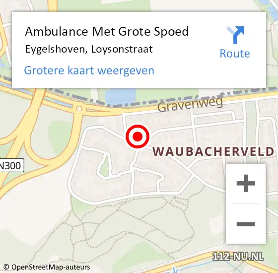 Locatie op kaart van de 112 melding: Ambulance Met Grote Spoed Naar Eygelshoven, Loysonstraat op 8 oktober 2014 01:05