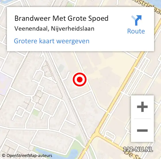 Locatie op kaart van de 112 melding: Brandweer Met Grote Spoed Naar Veenendaal, Nijverheidslaan op 2 juni 2024 00:31