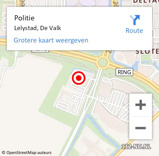 Locatie op kaart van de 112 melding: Politie Lelystad, De Valk op 2 juni 2024 01:38