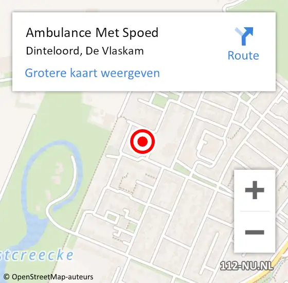 Locatie op kaart van de 112 melding: Ambulance Met Spoed Naar Dinteloord, De Vlaskam op 8 oktober 2014 01:41