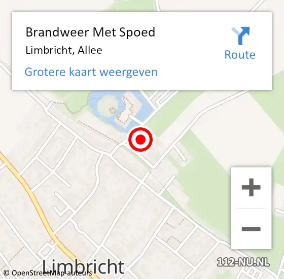 Locatie op kaart van de 112 melding: Brandweer Met Spoed Naar Limbricht, Allee op 2 juni 2024 03:24