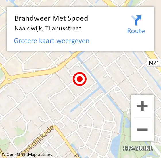 Locatie op kaart van de 112 melding: Brandweer Met Spoed Naar Naaldwijk, Tilanusstraat op 2 juni 2024 03:33