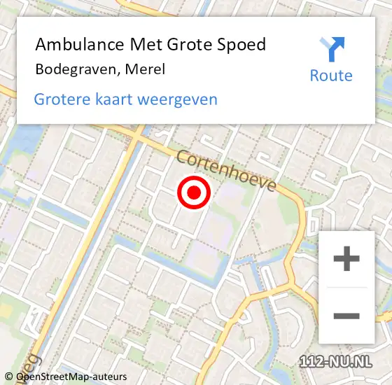 Locatie op kaart van de 112 melding: Ambulance Met Grote Spoed Naar Bodegraven, Merel op 2 juni 2024 03:47